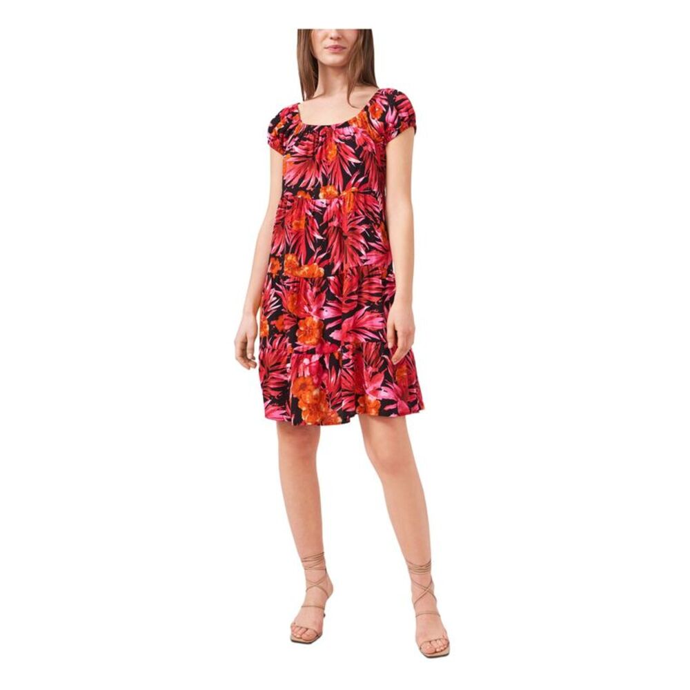 RILEY&RAE Womens Black Short Sleeve Off Shoulder Short Party Fit + Flare Dress L